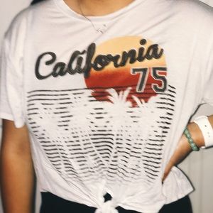 tied “california” graphic tee